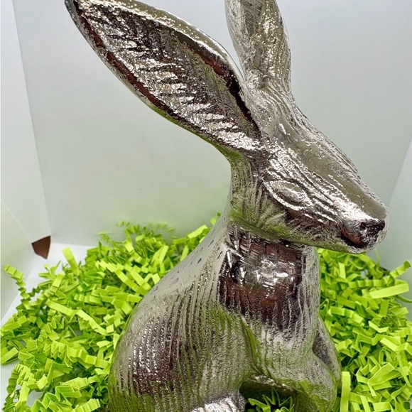 Silver Rabbit Metal Sculpture - Picture 2 of 3